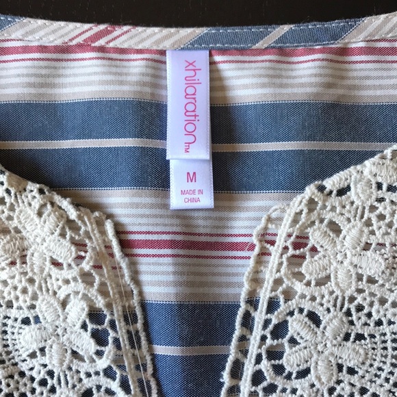 ✨ Xhilaration Indie Pin Striped Lace Bib Dress - Picture 4 of 8